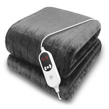 Electric Heated Throw Blanket Grey 160x120cm Soft Fleece Polyester Throw Blanket