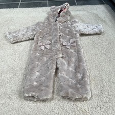 Ted Baker Fuzzy Faux Fur Bow Teddy Bear  Suit   12-18 Months Girl