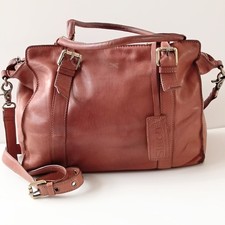?Stitch Hand Made Real Leather Women's Crossbody Shoulder Bag Brown 40/26/13 Cm