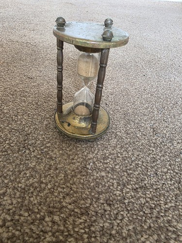 Antique brass hourglass sand