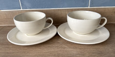 2x Churchill Linda Barker Cup & Saucers Cream Ivory Tea Coffee