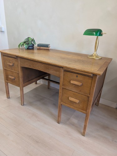 Vintage oak office desk - vintage,