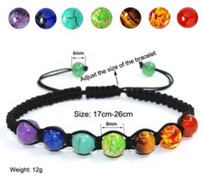 7 Chakra bead Bracelet Healing Crystal Anxiety relief wellbeing adjustable
