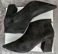 BNWT NEXT BLACK SUEDE LEATHER POINTED TOE ANKLE SLOUCH BOOTS SIZE 8