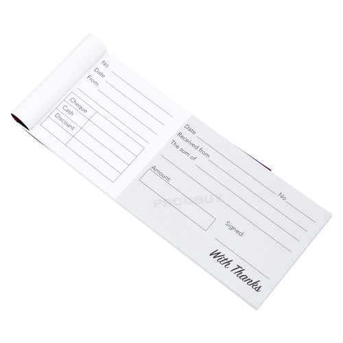 Cash receipt books wide cheque - cash,