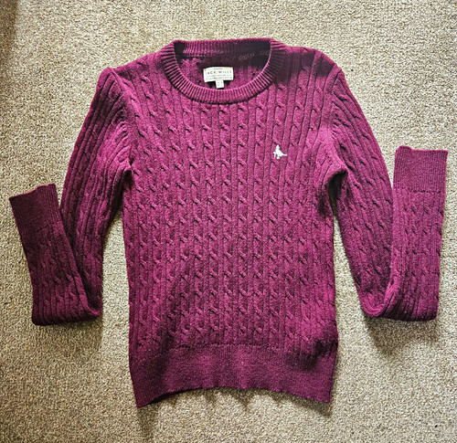Jack wills burgundy cable knit - jack, cable-knit