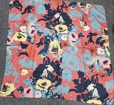 Clelia & Romy 100% Silk Square Scarf. Pink, Blue & Yellow Floral Print. PW