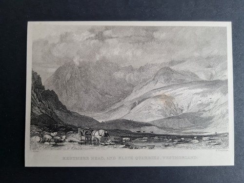Antique 1834 print kentmere - antique,