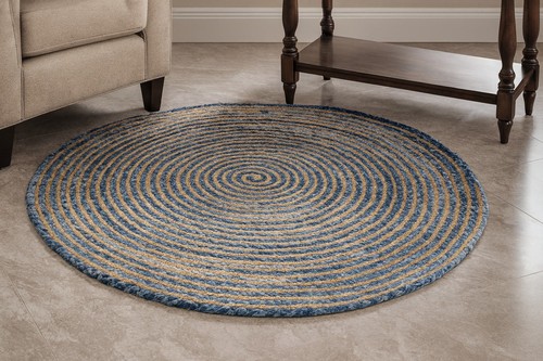 Rug jute round 100 - round, natural
