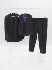 Paul Smith Westbourne Suit 3 Piece Pinstripe Wool Grey Black Size 40 42 W36 L30