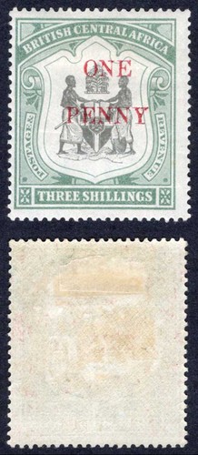 Nyasaland sg53 black - 1d, on