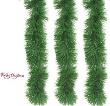 3 x 2m Luxury Christmas Tinsel Garland, Green PINE  Decoration for Xmas