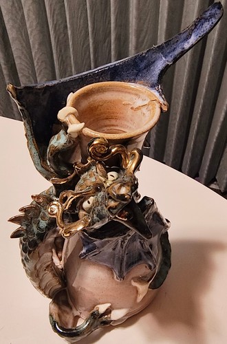 Vintage dragon vase jug - vintage,