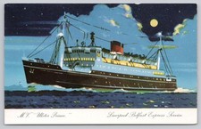 s22015 MV Ulster Prince Liverpool Belfast Express Service     postcard