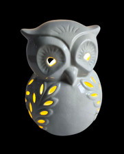 White Ceramic Owl Figurine Table Lamp 220-240V 40W