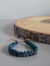 Blue Apatite double bead