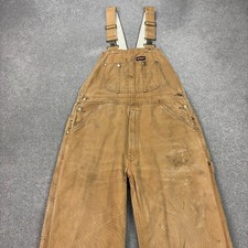 Dickies Dungarees Adult 32x28 Brown Bib Overalls Workwear Canvas Carpenter Men