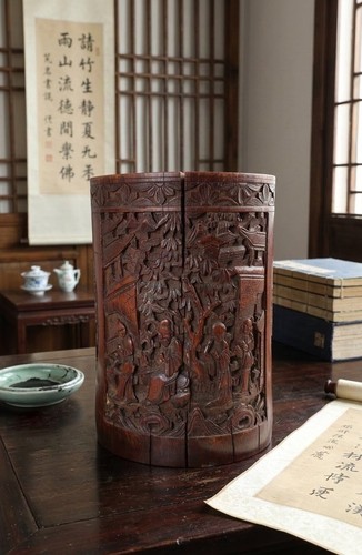 Antique chinese carved bamboo - antique,