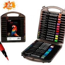 24 Colours Premium Acrylic Paint Marker Pens Extra Fine Tip Rock Painting uk