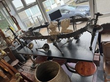 18th 19th French Gothic Medieval Forged Iron Island Chandelier Antique Light