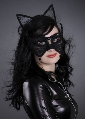 Womens black lace catwoman - womens,