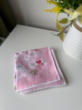Elegant Japanese Pink Silk Scarf with Sakura (Cherry Blossom) Pattern Brand New