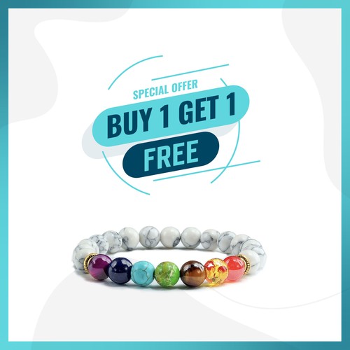 Chakra bracelet natural - 7,