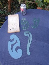 Vintage SIMPLON Transparent Bevelled Edge French Curves Boxed Set Of Four