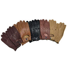 GENUINE LAMSBSKIN SOFT LEATHER SKIN FIT DRIVING GLOVES CHAUFFEUR BUS WHEELCHAIR 