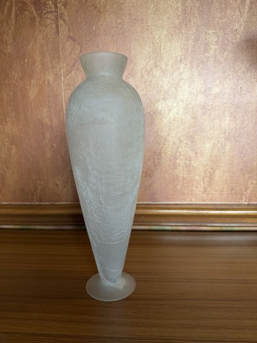 Frosted crackle glass vase - crackle,