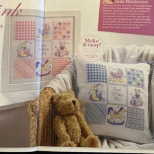 New baby birth sampler pram rocking horse teddy bear Cross Stitch Chart