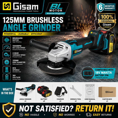 18v brushless angle grinder - 18v,