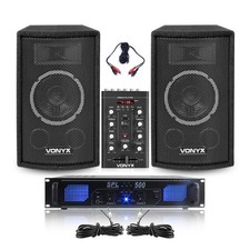 Vonyx SL8 Home DJ Setup with SPL500 Amplifier & STM500BT Mixer - Starter Kit