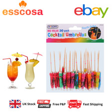 30-Pack Cocktail Umbrellas -Colourful and Fun Decorative Accessories for Drinks 