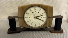 Vintage Metamec Brass & Plastic Marble Art Deco Mantel Clock - Working