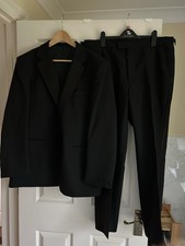 Vintage Tuxedo Suit Set Men's 42R (W36) Black Wool Formal Dinner 2-Piece Set
