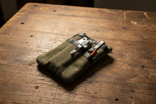 Waxed canvas pocket edc - pocket,