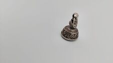 Antique Victorian Knot Silver Fob With Green Bloodstone Charm Pendant