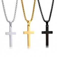 Mens Women Simple Plain Cross