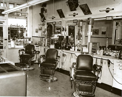 Vintage 1950 barber shop old - 1950,