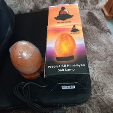 Pebble himalayan salt lamp - lamp, usb