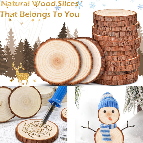 Natural wood slices w - wood,