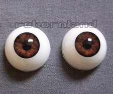 HALF ROUND REBORN DOLL ACRYLIC EYES -DARK BROWN- 16MM, 18MM, 20MM, 22MM,24MM