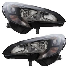 Vauxhall Corsa E 2014-2020 Headlights Headlamps Black Surround 1 Pair Left Right