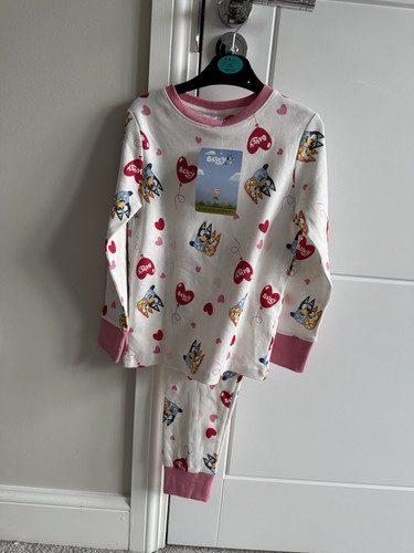 Girls bluey heart pyjamas - bluey, 5-6