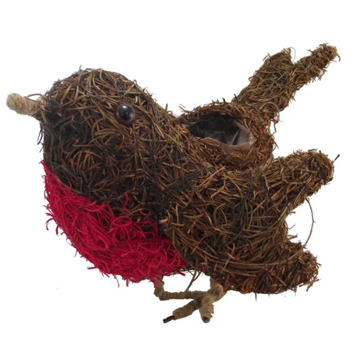 30cm christmas robin planter - christmas,