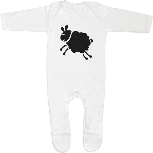 Jumping sheep baby sleepsuit - 'jumping,