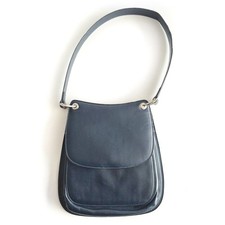 Aquascutum Vintage Navy Leather Handbag made in Italy