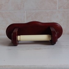 Retro Toilet Roll Holder Wood