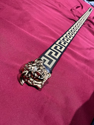 Versace black belt gold - versace,